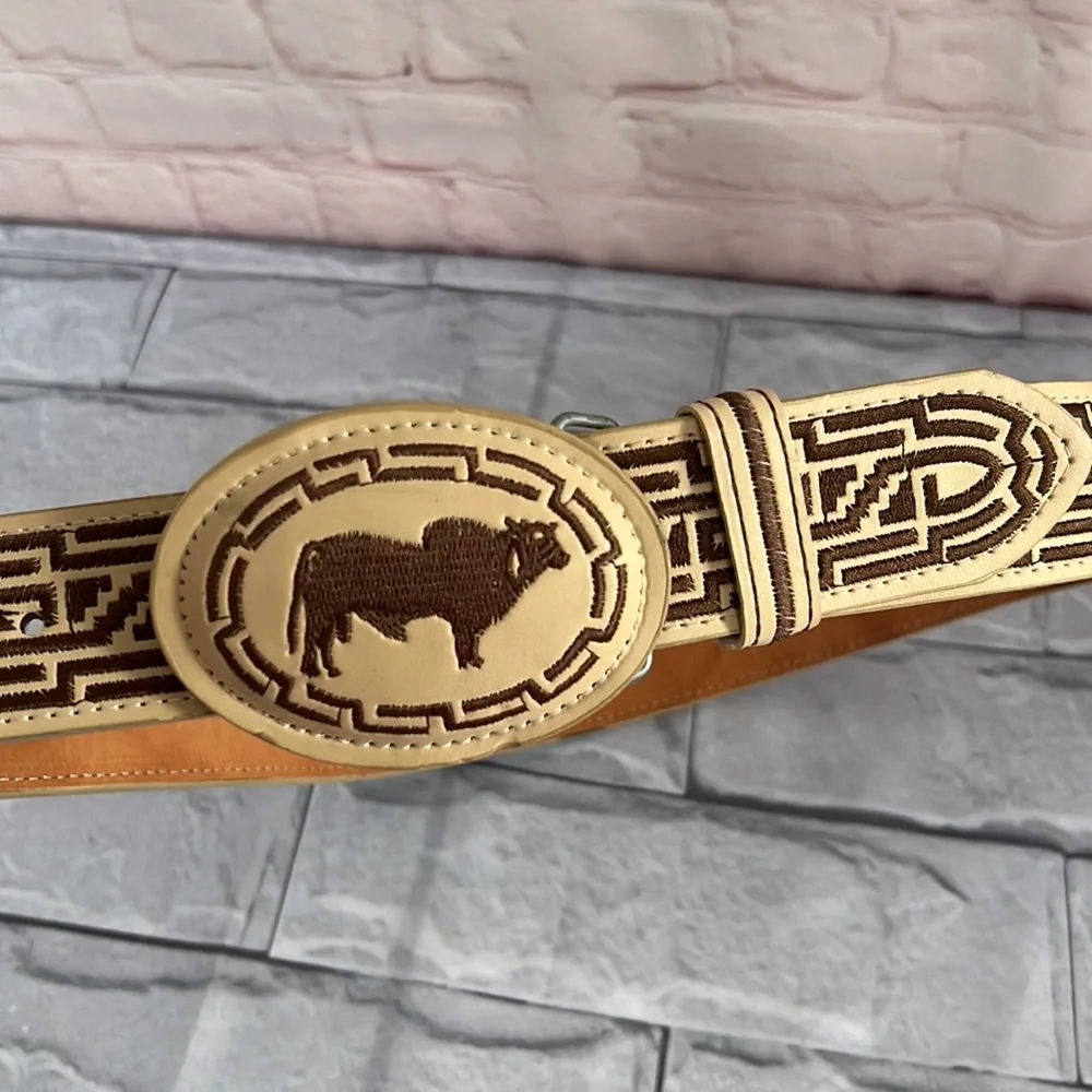 western cowgirl animal print embroidery belt size 36